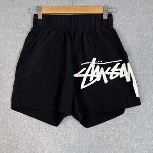 Stussy Shorts Size XS Black Euclid High Rise Boxer Short Spell Out